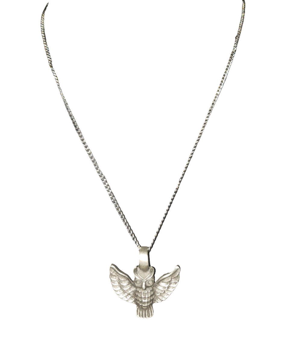 Stainless Steel Chain with Flying Owl Pendant