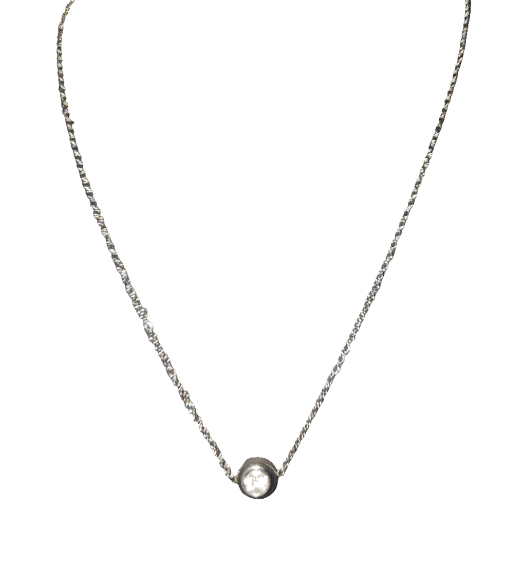 Stainless Steel Chain with Clear Crystal