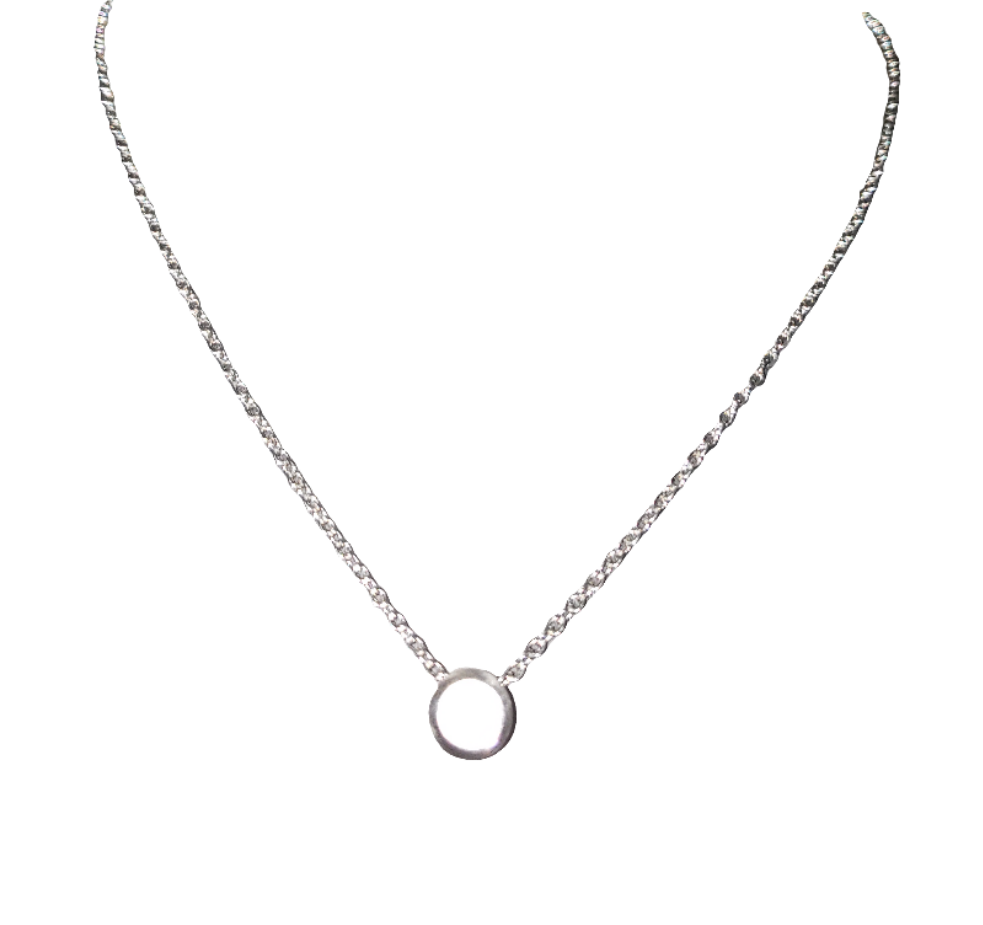 Stainless Steel Chain with White Opal Pendant