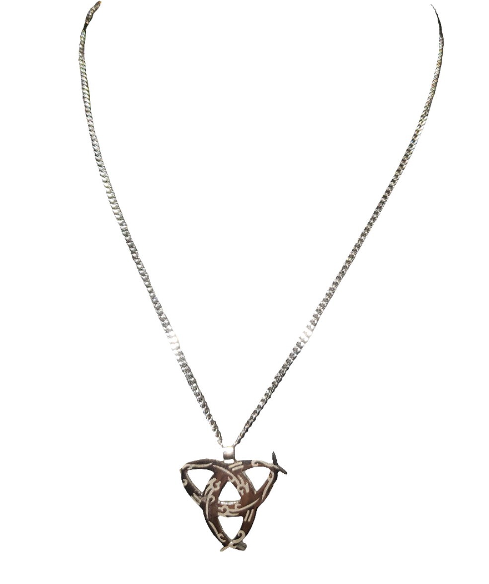 Stainless Steel Chain with Tri-Quetra Pendant
