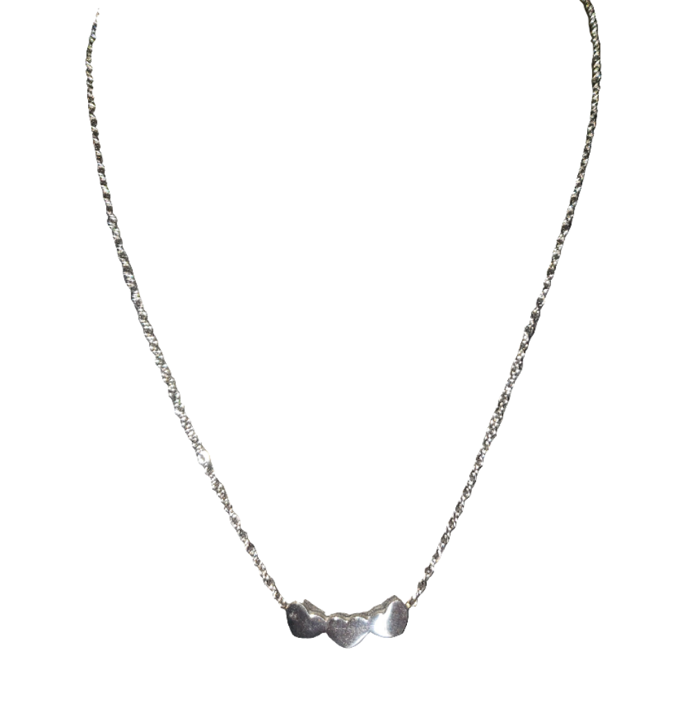 Stainless Steel Chain with 3 Hearts