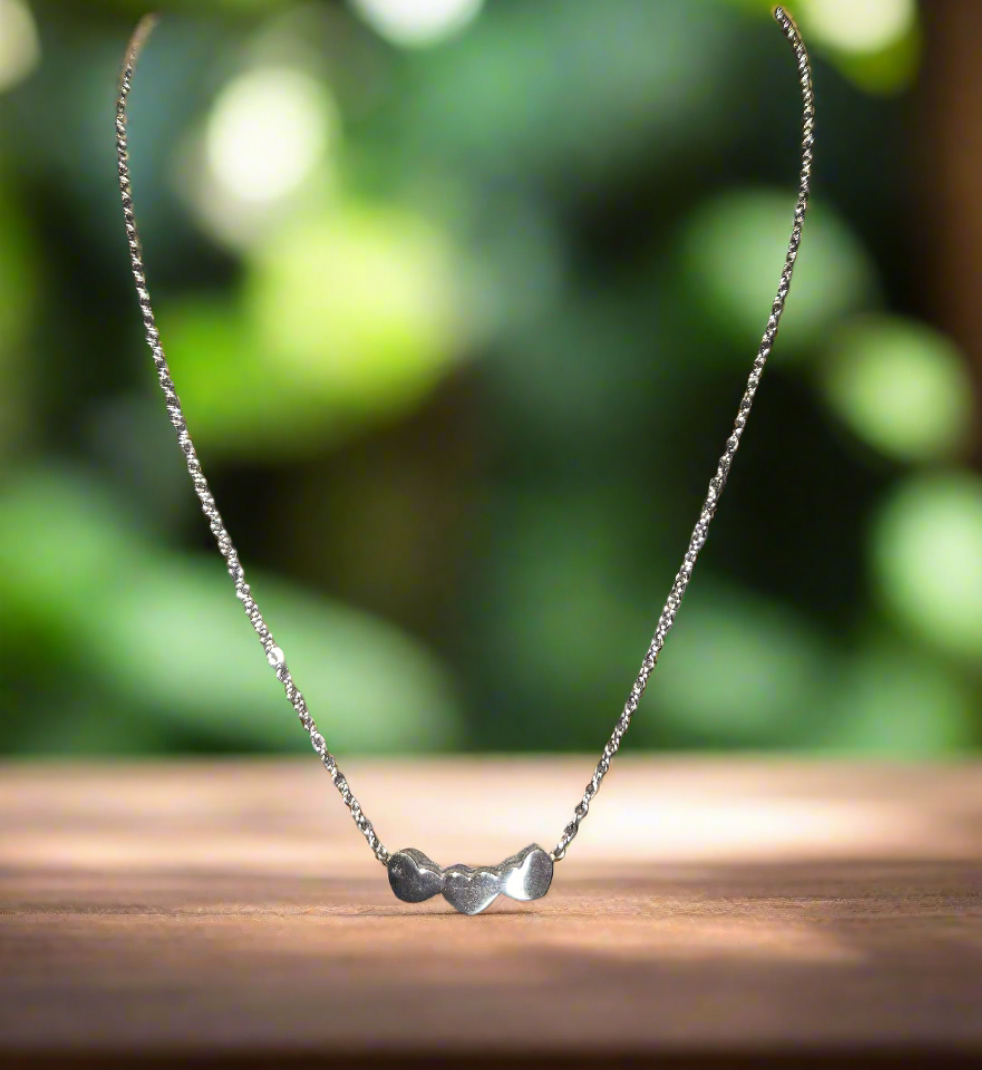 Stainless Steel Chain with 3 Hearts