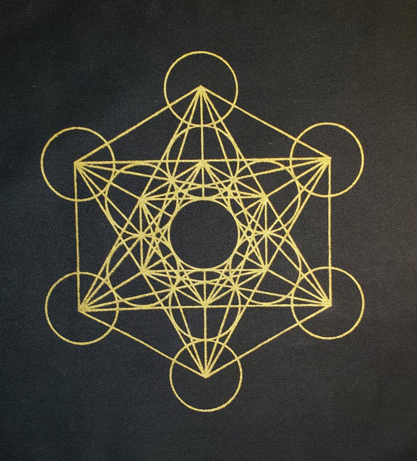 Black Metatrons Cube Crystal Mat