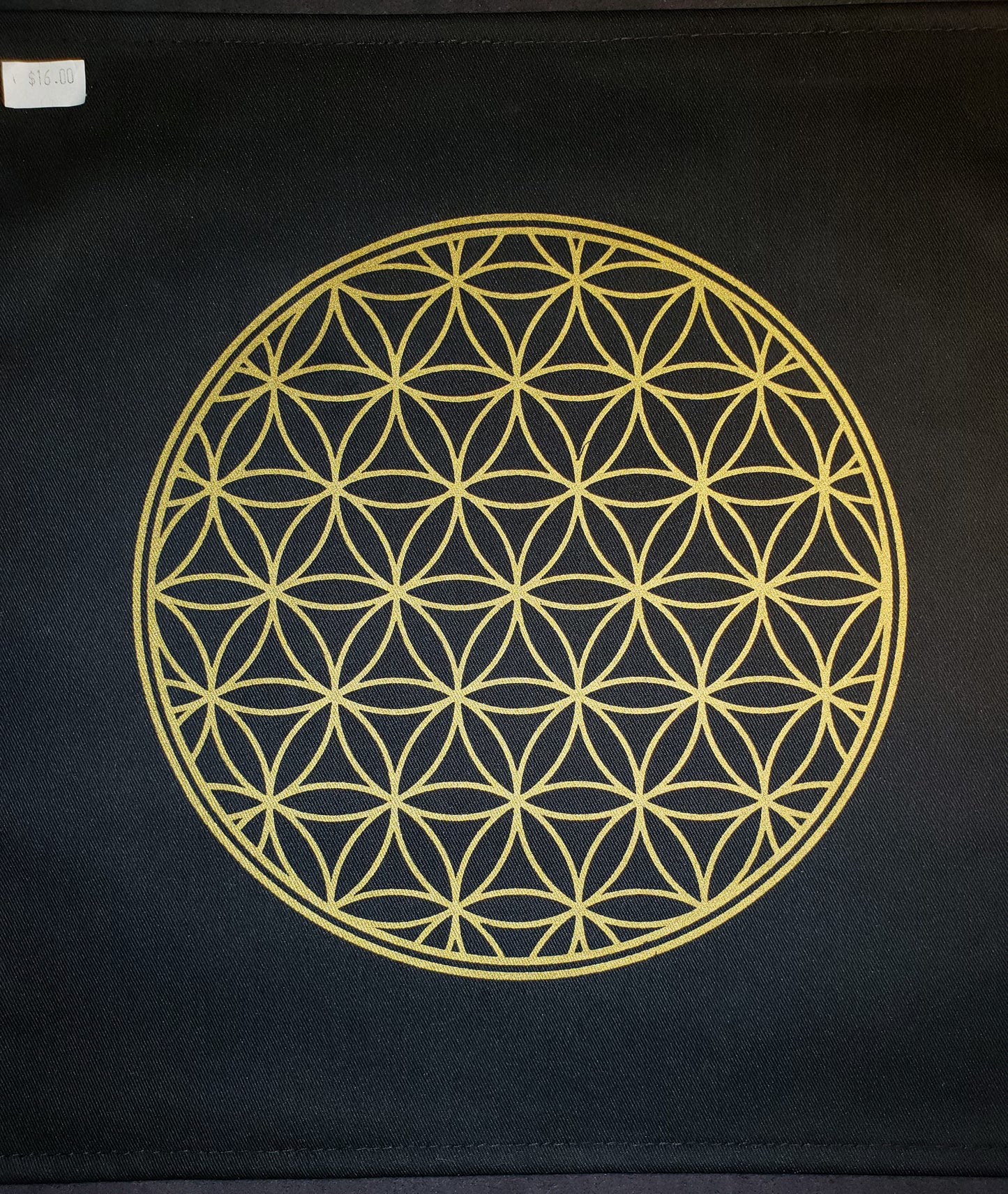 Black Flower of Life Crystal Mat