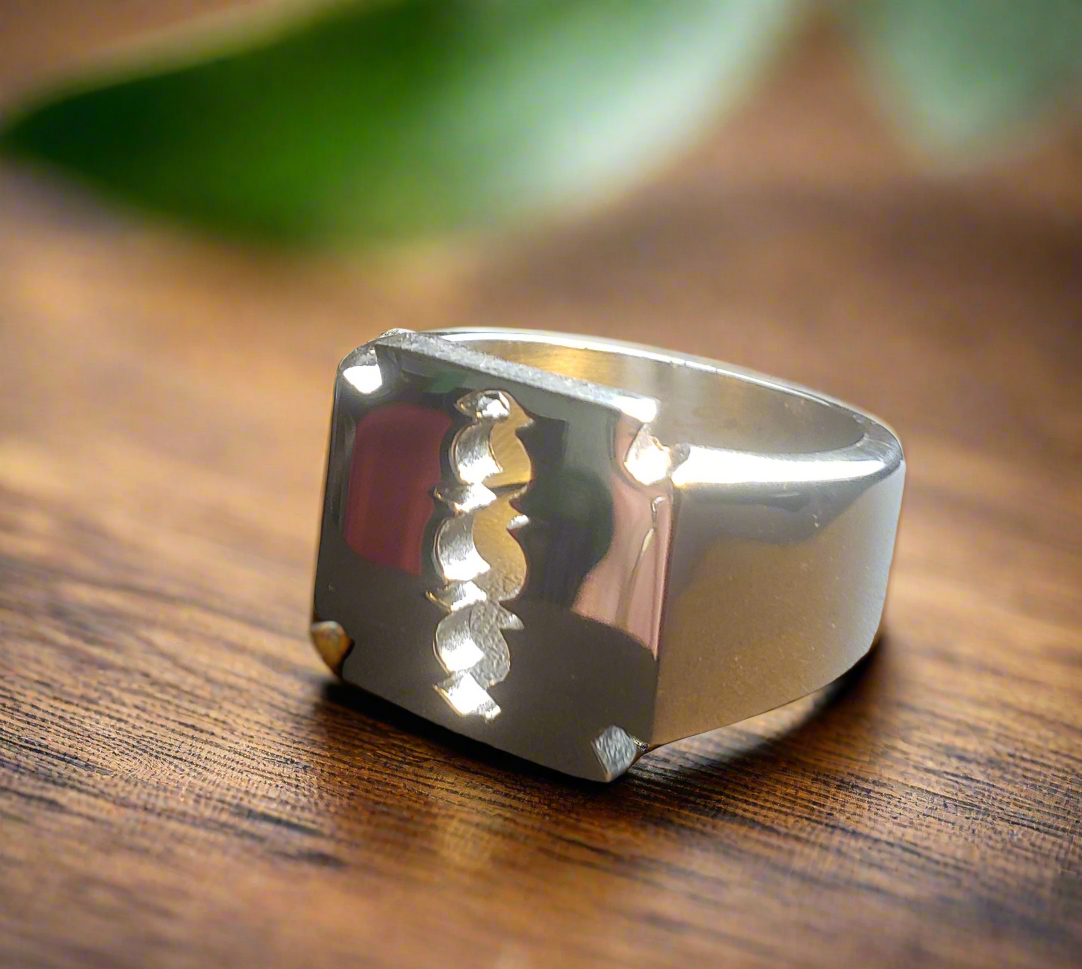Men's Steel Razor Blade Ring