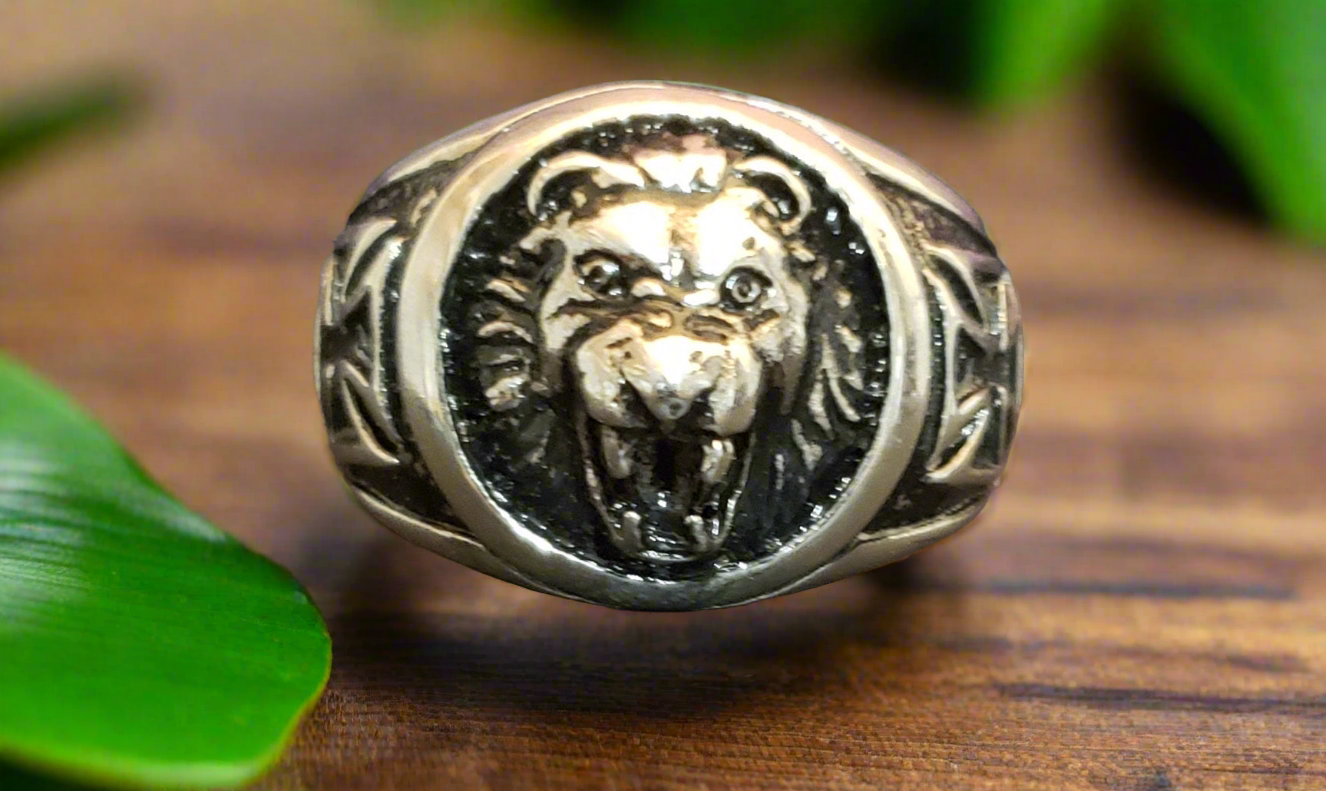 Men's Steel Lion Ring