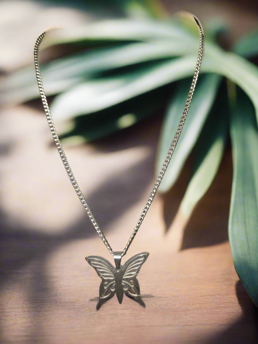 Stainless Steel Chain with Butterfly Pendant