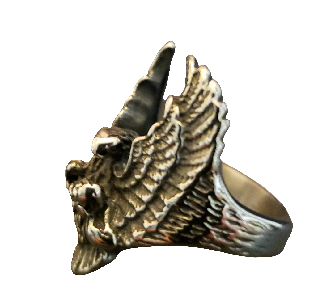 Men's Steel Eagle In Flight Ring