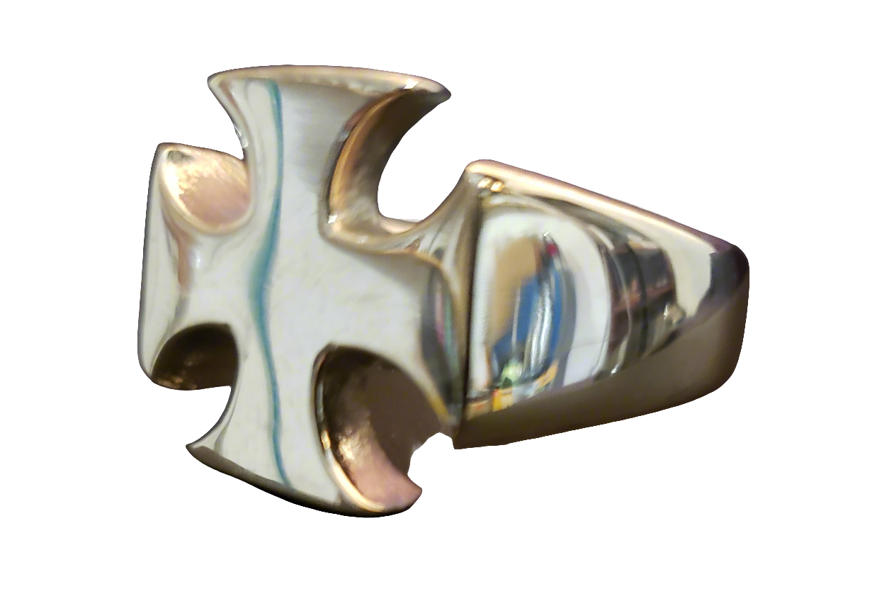 Men's Steel Maltese Cross Ring