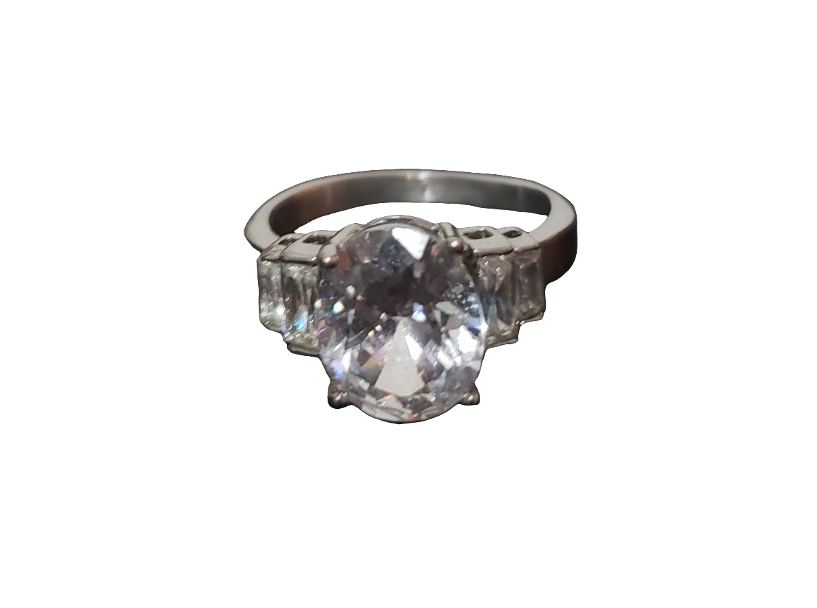 Cubic Zirconia Lg Solitaire Ring