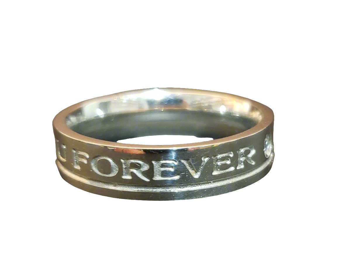 Ladies/Men's "I Love You Forever" Steel Ring