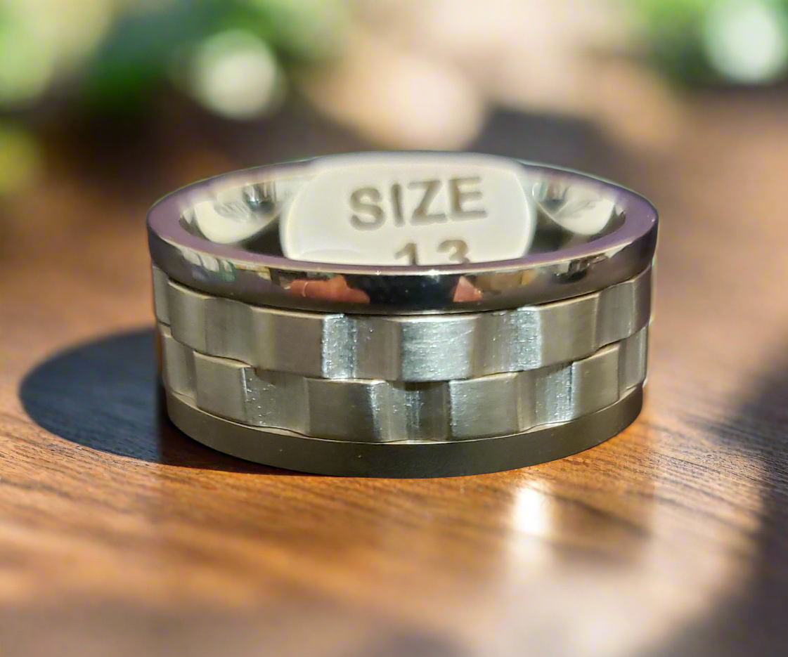 Spinner Ring Double Wide Gears