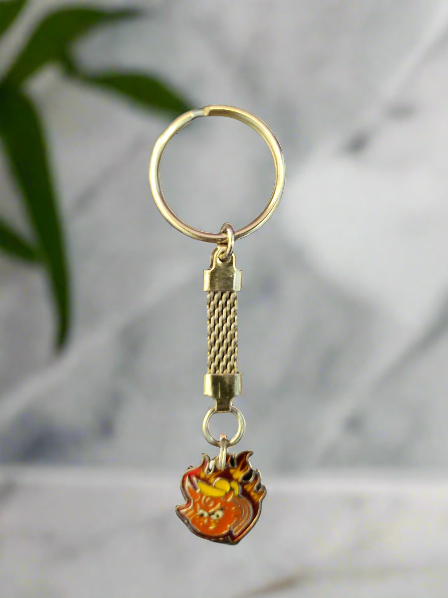 Handmade Keychain with Little Red Devil Charm