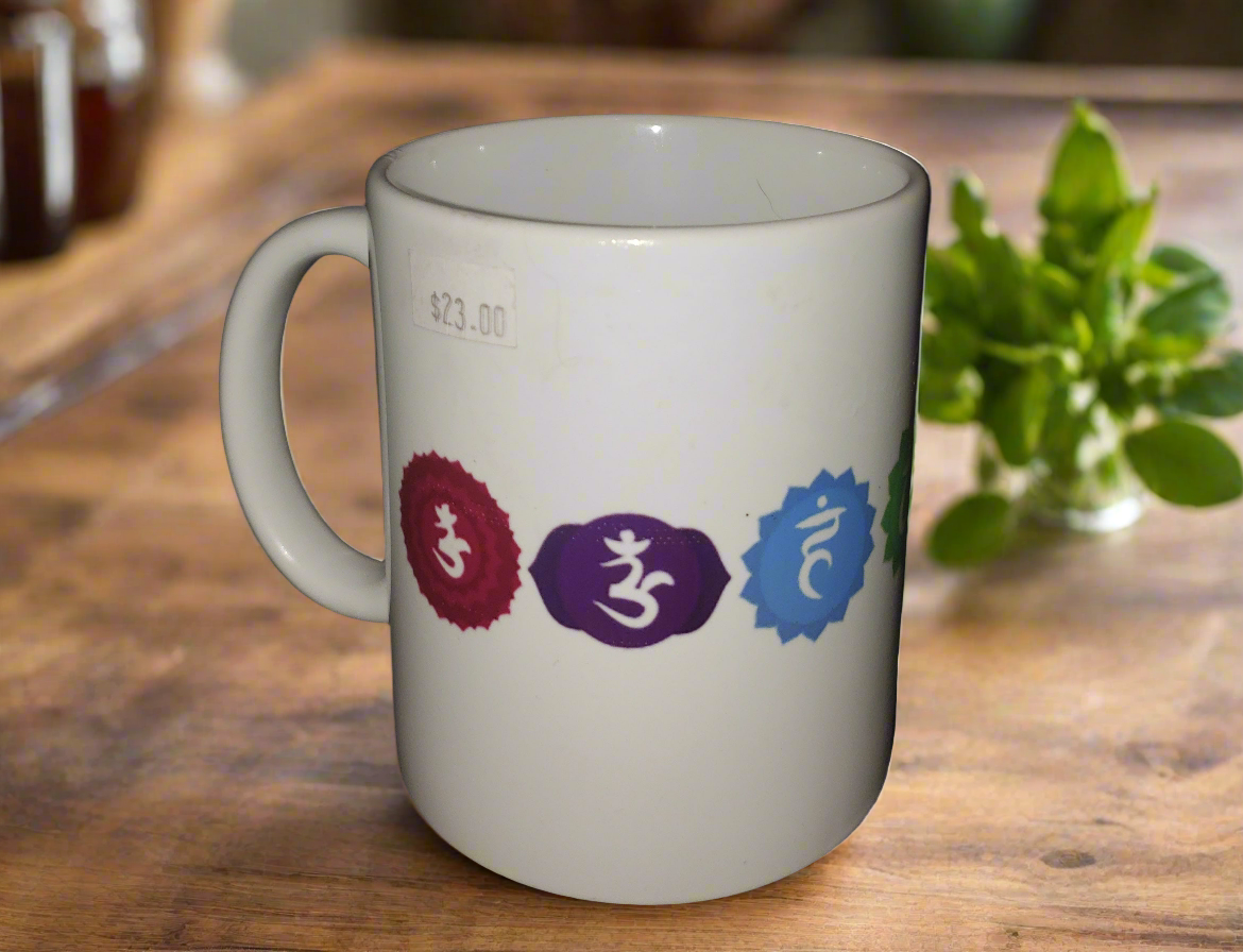 Coffee Mug with 7 Chakras Symbols
