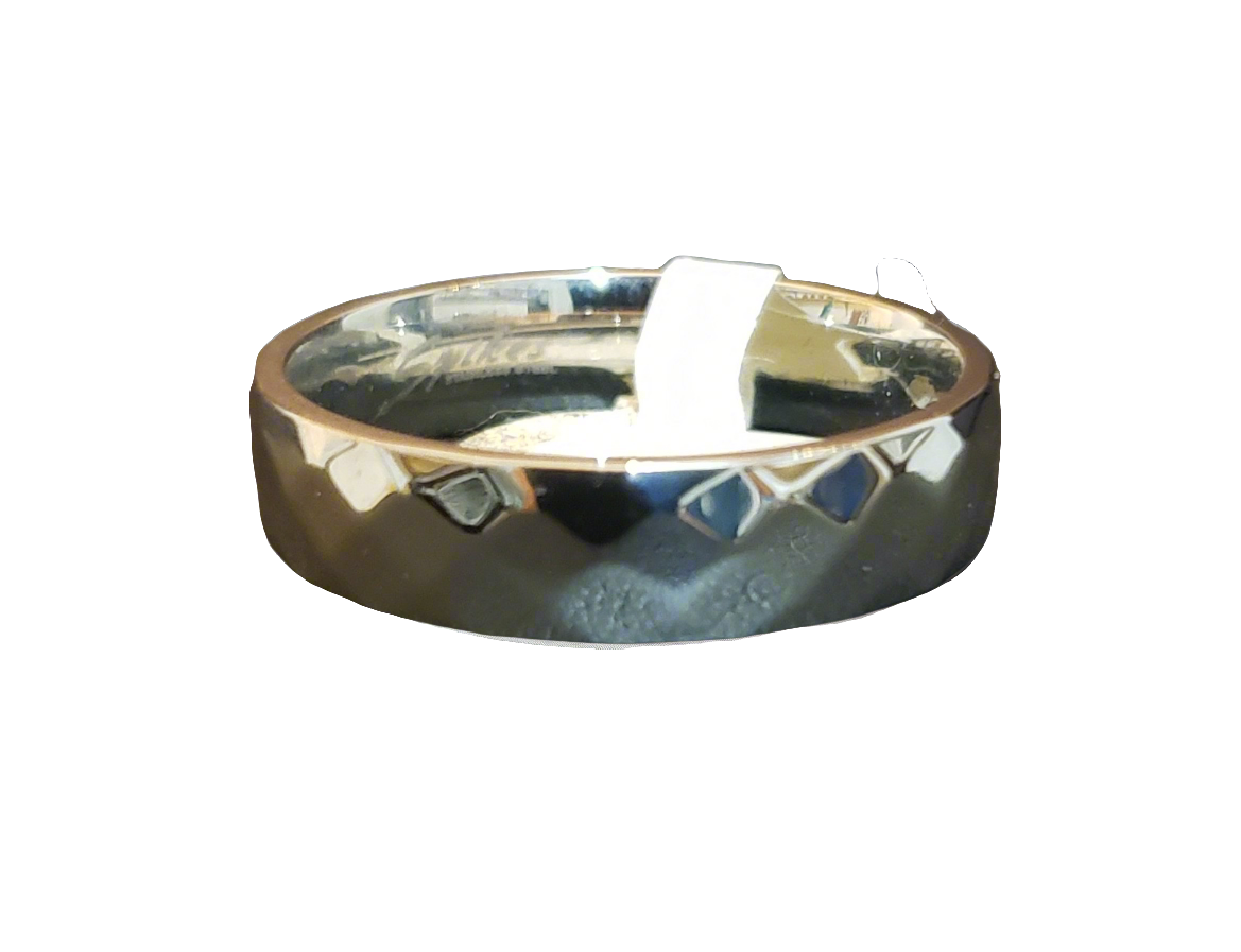 Ladies/Men's Steel Faceted Decorative Band Ring