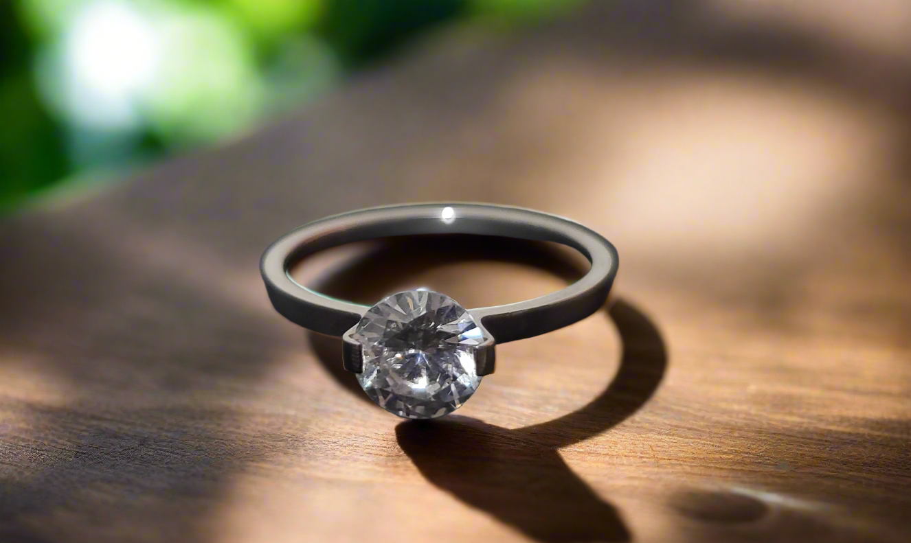 Clear Cubic Zirconia Solitaire Ring
