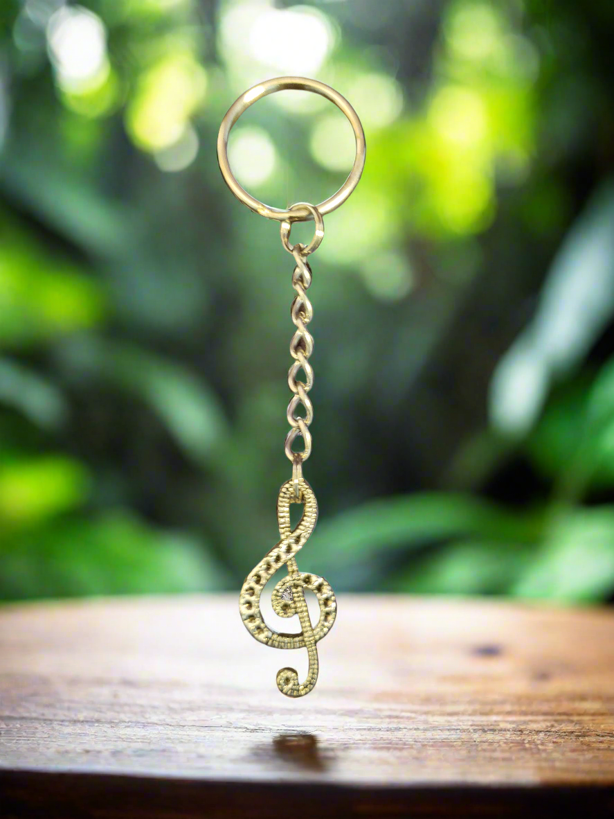 Handmade Keychain with Treble Clef Charm