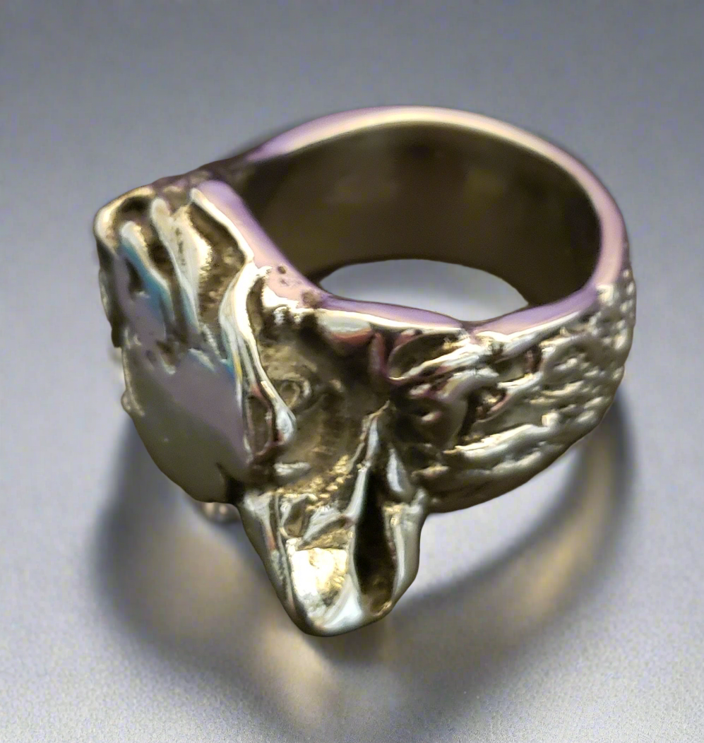 Men's Steel Eagle Head Ring