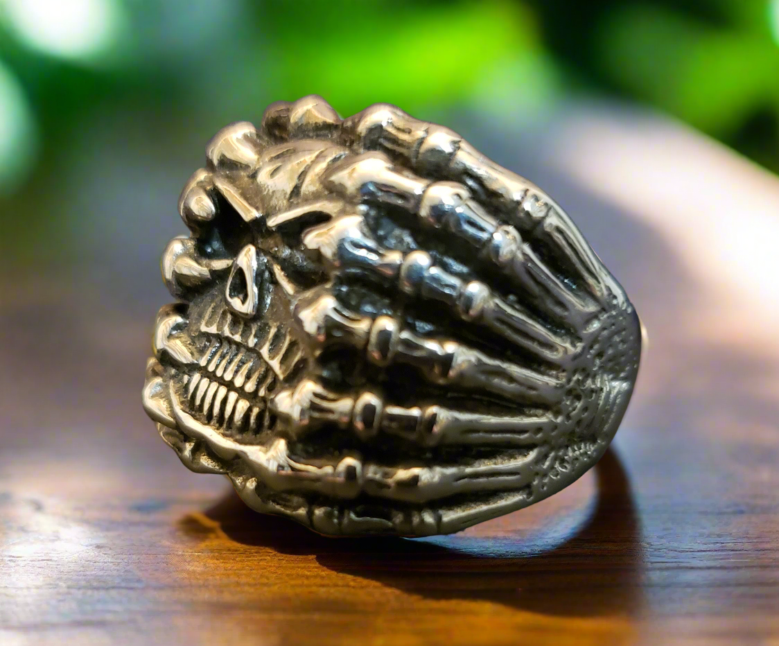 Men's Steel 7 Clawed Skull Ring