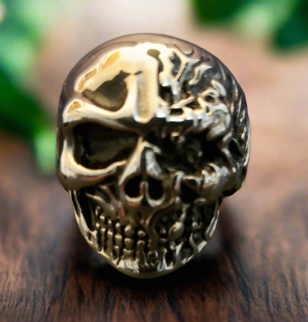 Men's Steel Walking Death Skull Ring