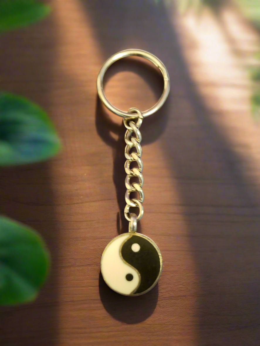 Handmade Keychain with Ying Yang Charm