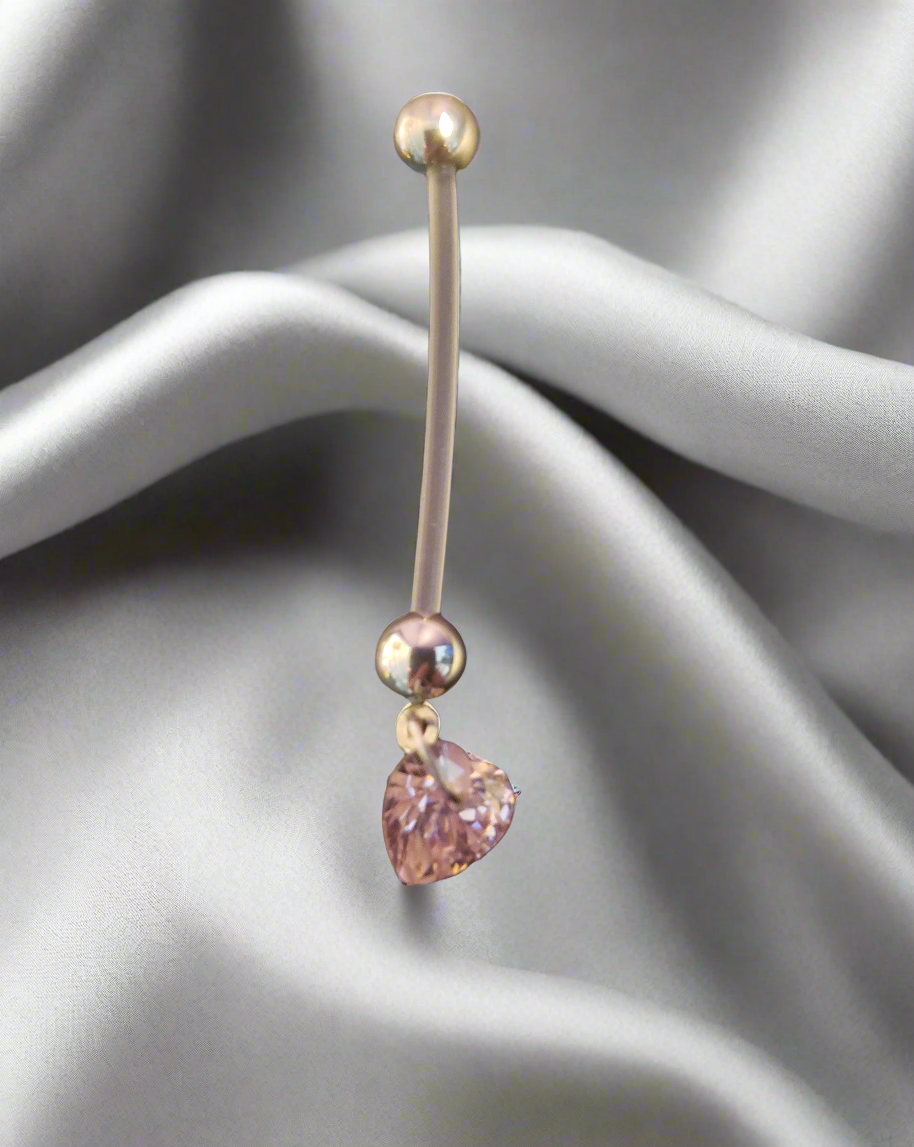 Pregnancy Belly Piercing with Heart