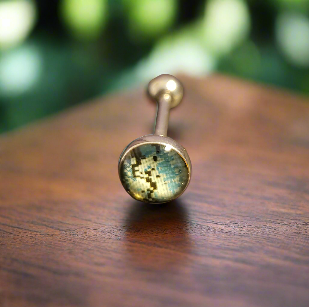 Stainless Steel 316L Aqua Camouflage Tongue Piercing