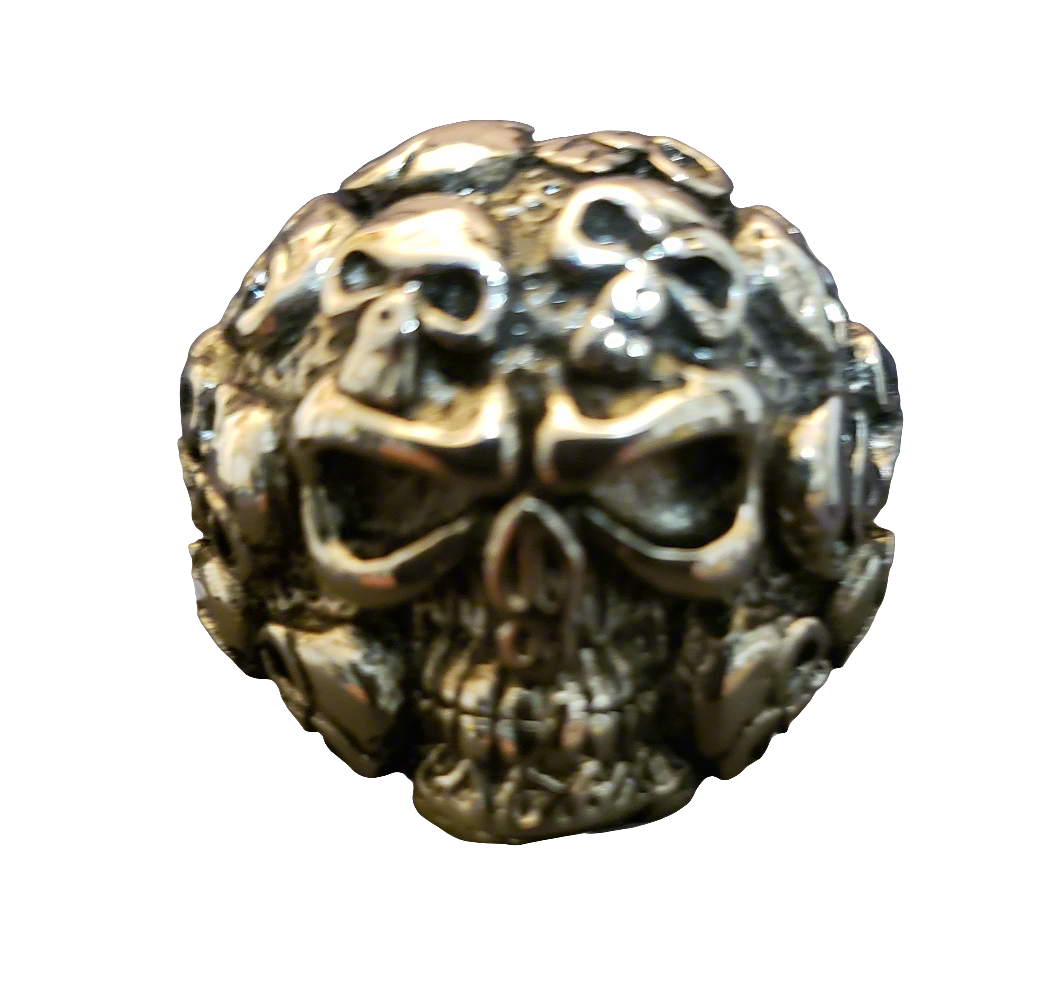 Men's Steel Lg Multi-Skull Ring