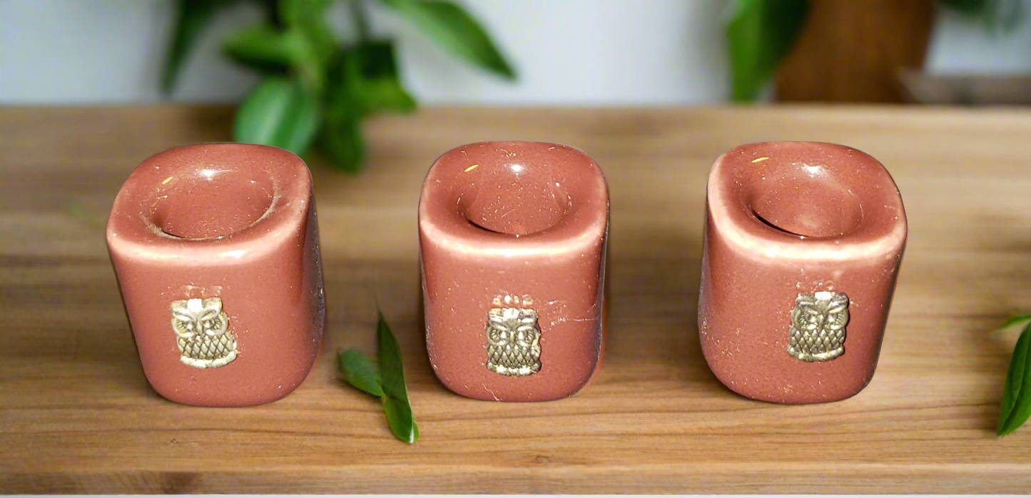 Owl Mini Candle Holder Set