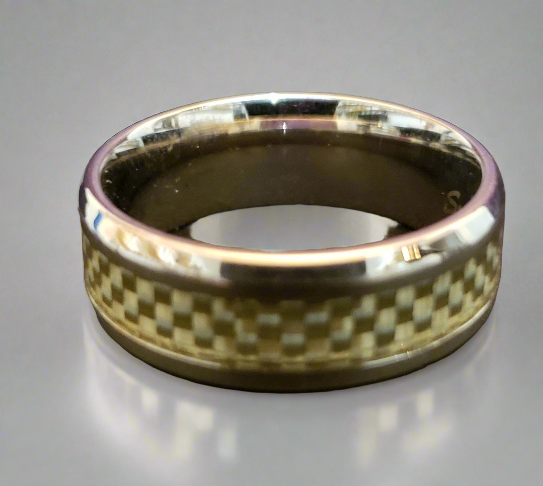 Ladies Steel Fibre Optic Ring