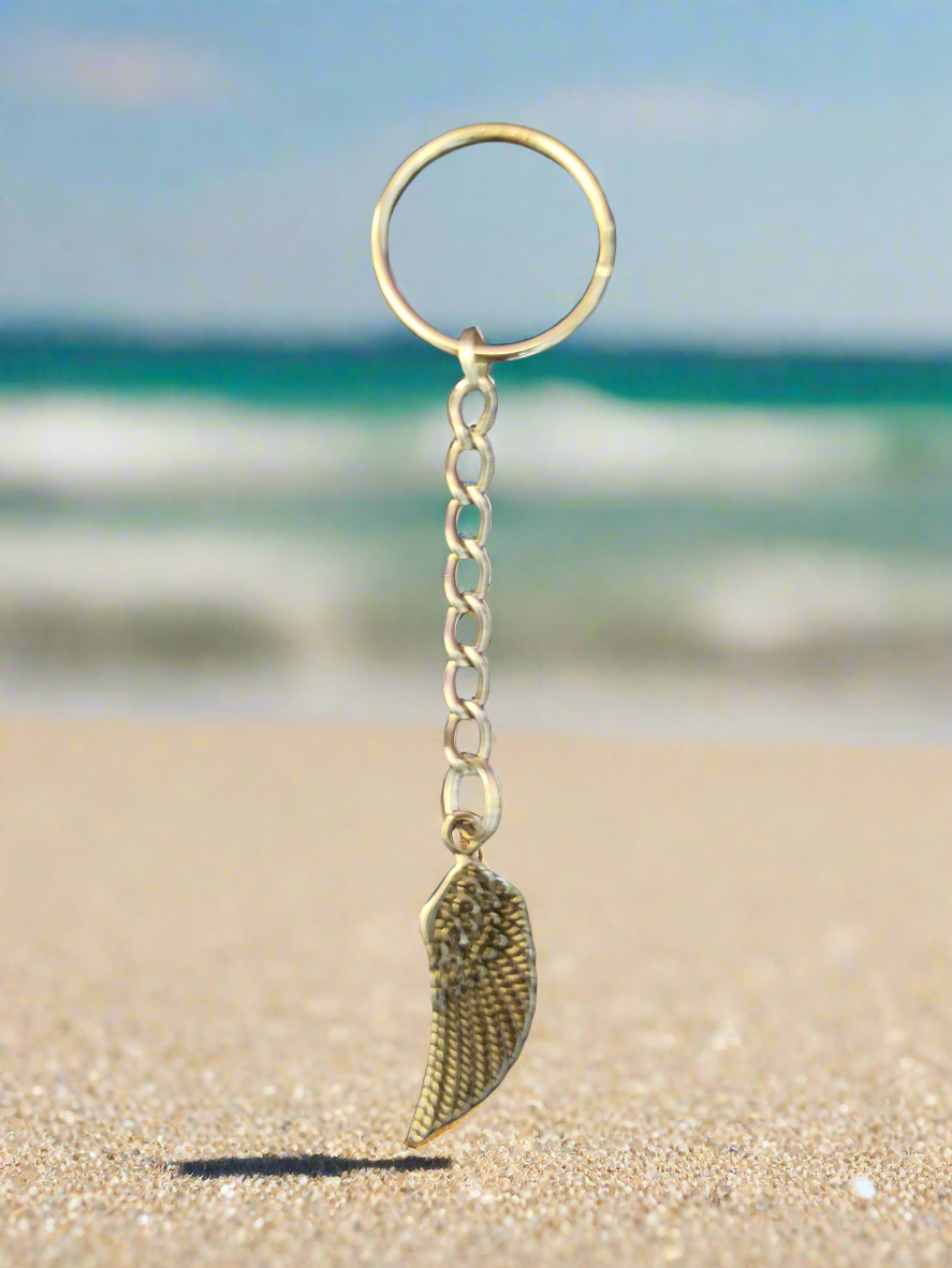 Handmade Keychain with Feather Charm