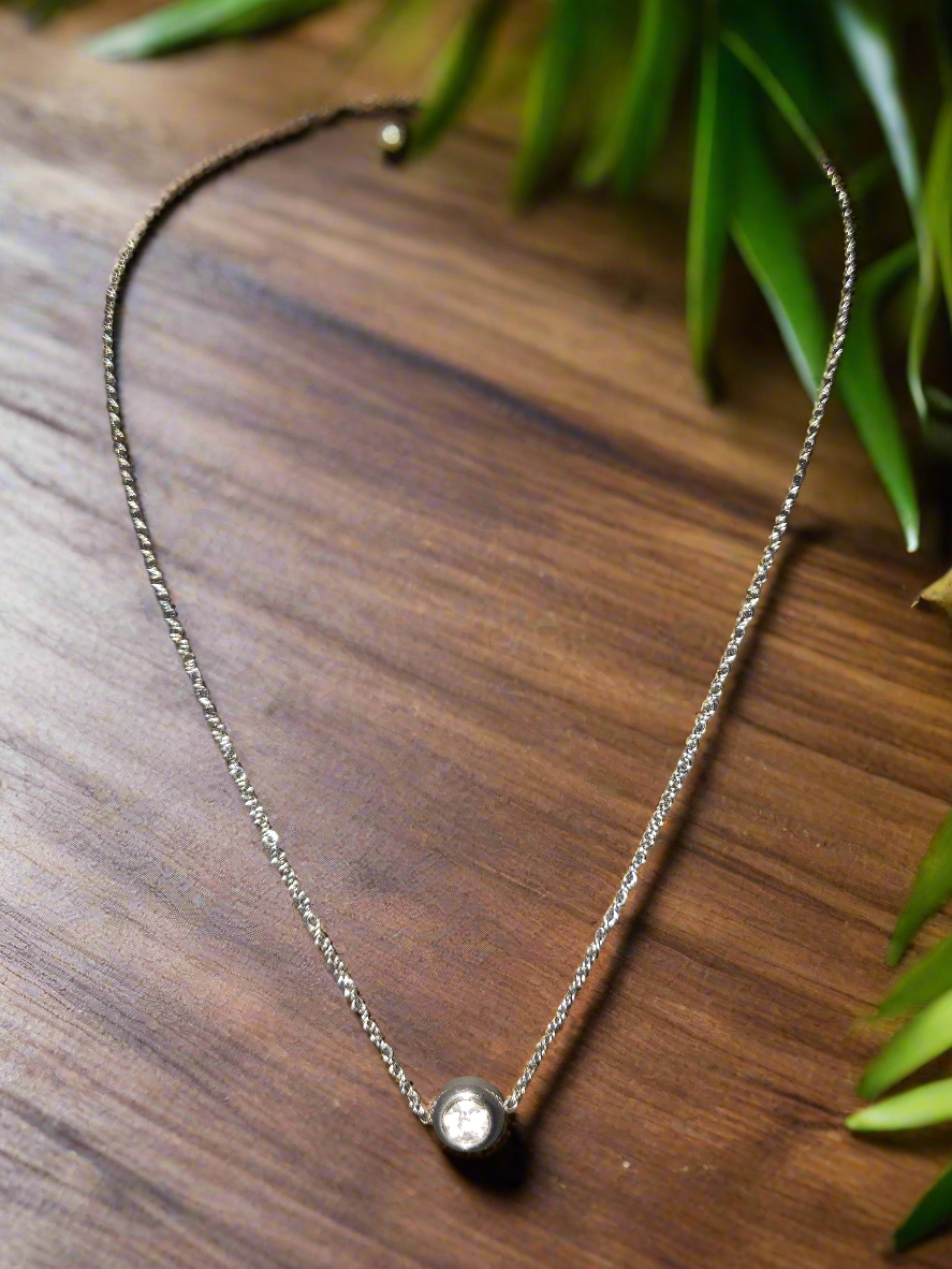 Stainless Steel Chain with Clear Crystal