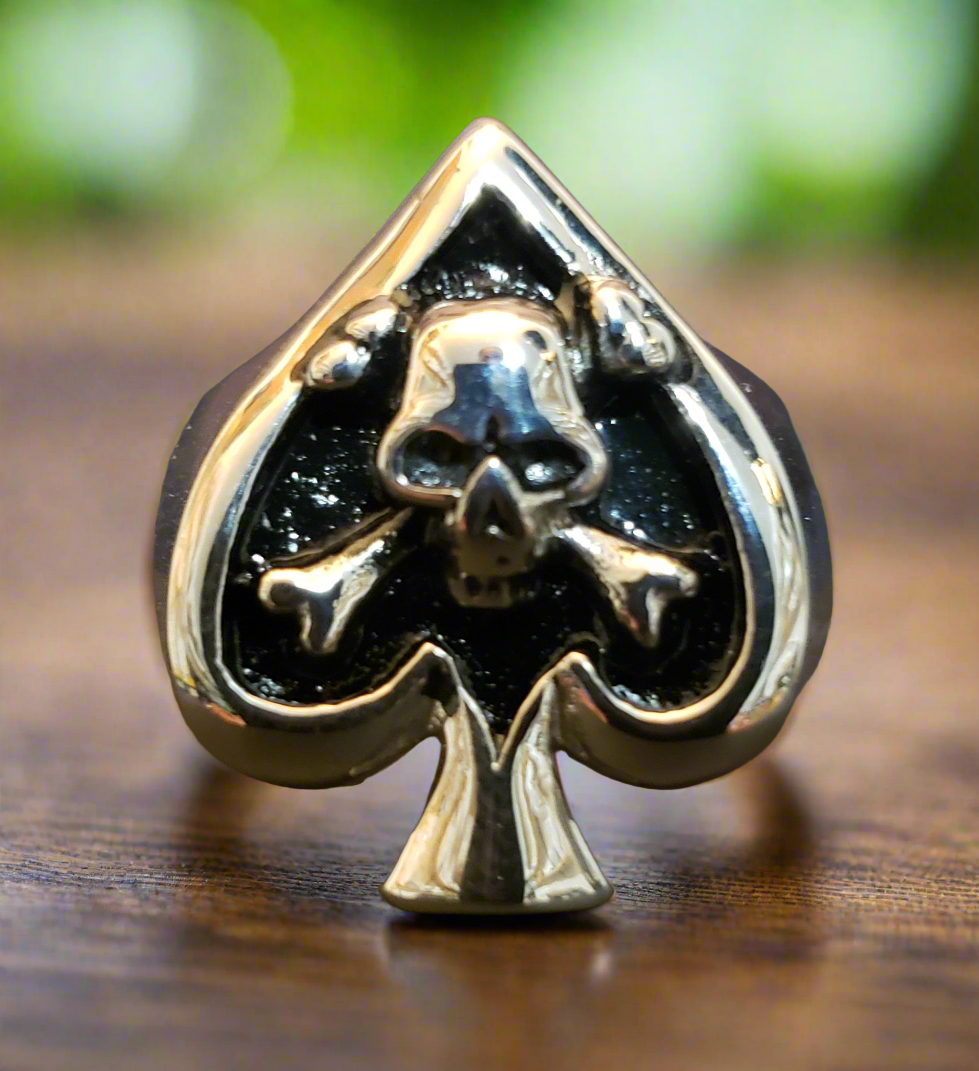 Men's Steel Ace of Spades Ring