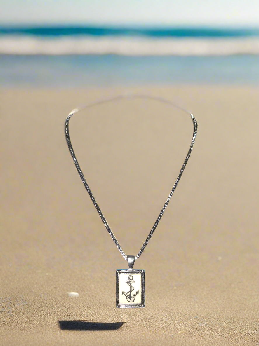Stainless Steel Chain with Anchor Pendant