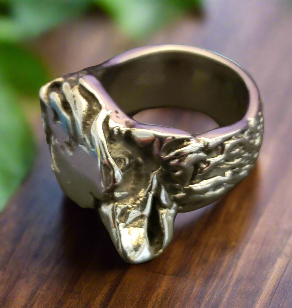 Men's Steel Eagle Head Ring