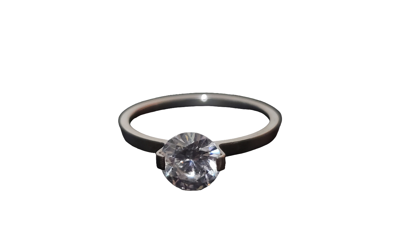 Clear Cubic Zirconia Solitaire Ring