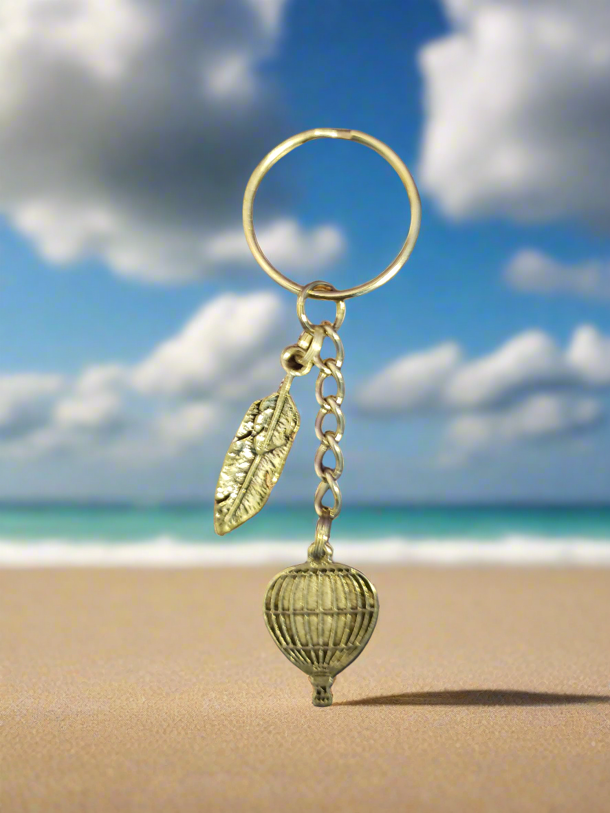 Handmade Keychain with Hot Air Balloon Charm