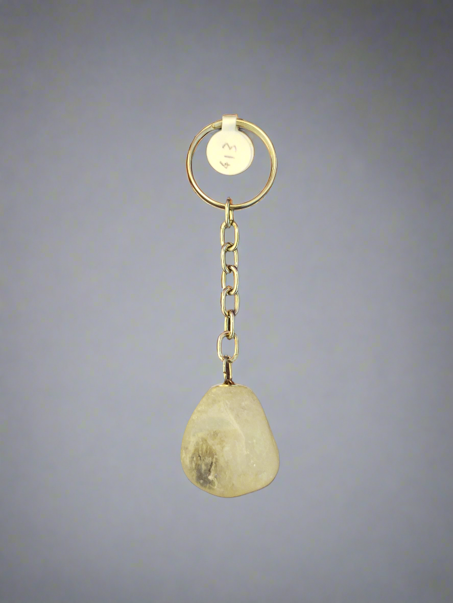 Quartz Earth Stone Keychain