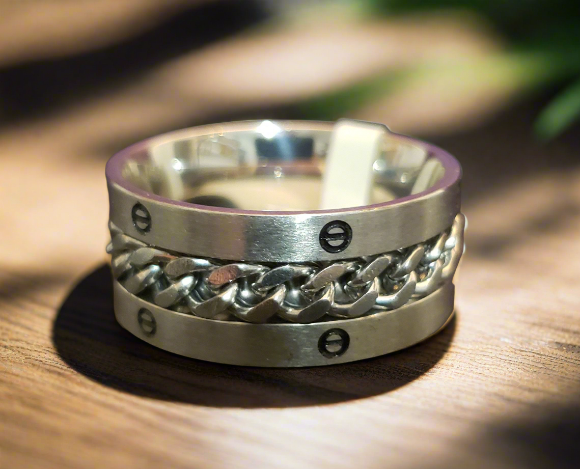Spinner Ring Double Wide with Chain
