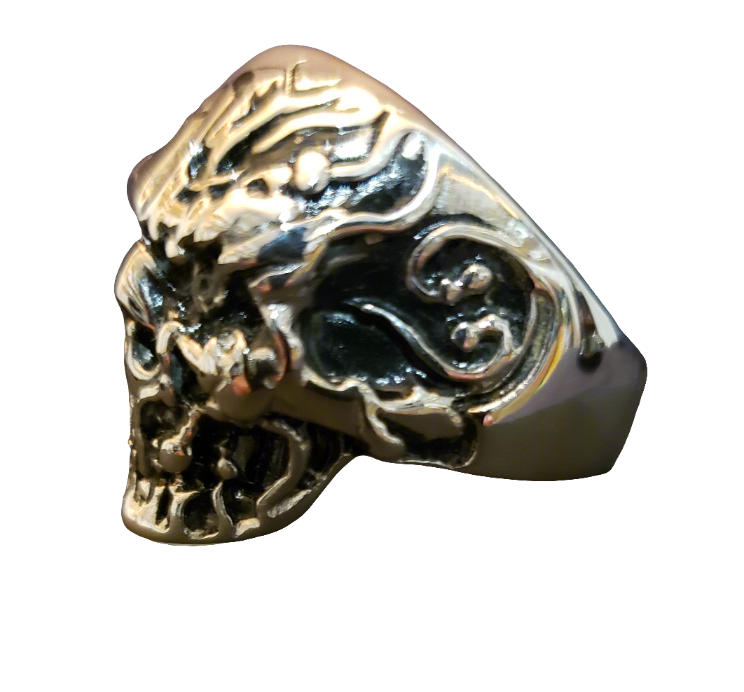 Men's Steel Walking Death Skull Ring