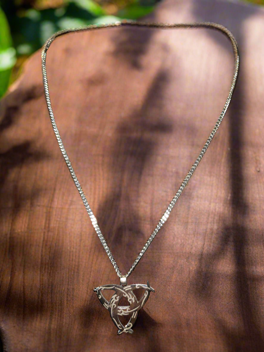 Stainless Steel Chain with Tri-Quetra Pendant