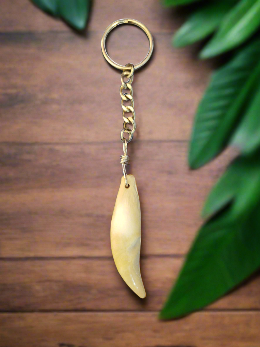 Handmade Keychain with Authentic N.S Bear Tooth