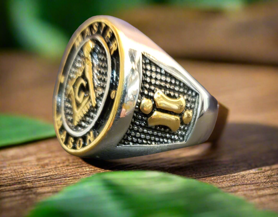 Men's Steel Masonic Master Ring