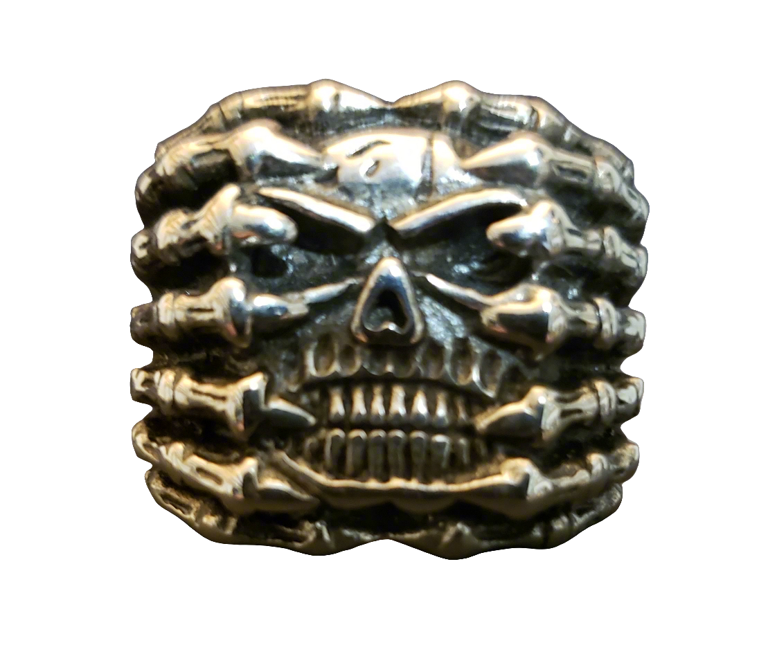 Men's Steel 7 Clawed Skull Ring