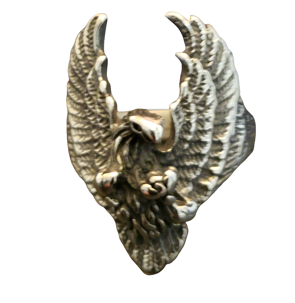 Men's Steel Eagle In Flight Ring