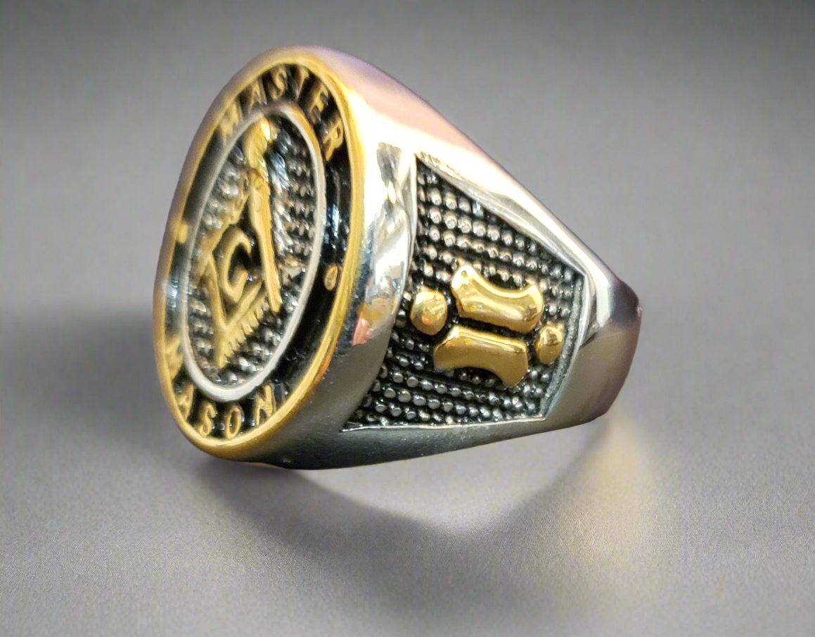 Men's Steel Masonic Master Ring