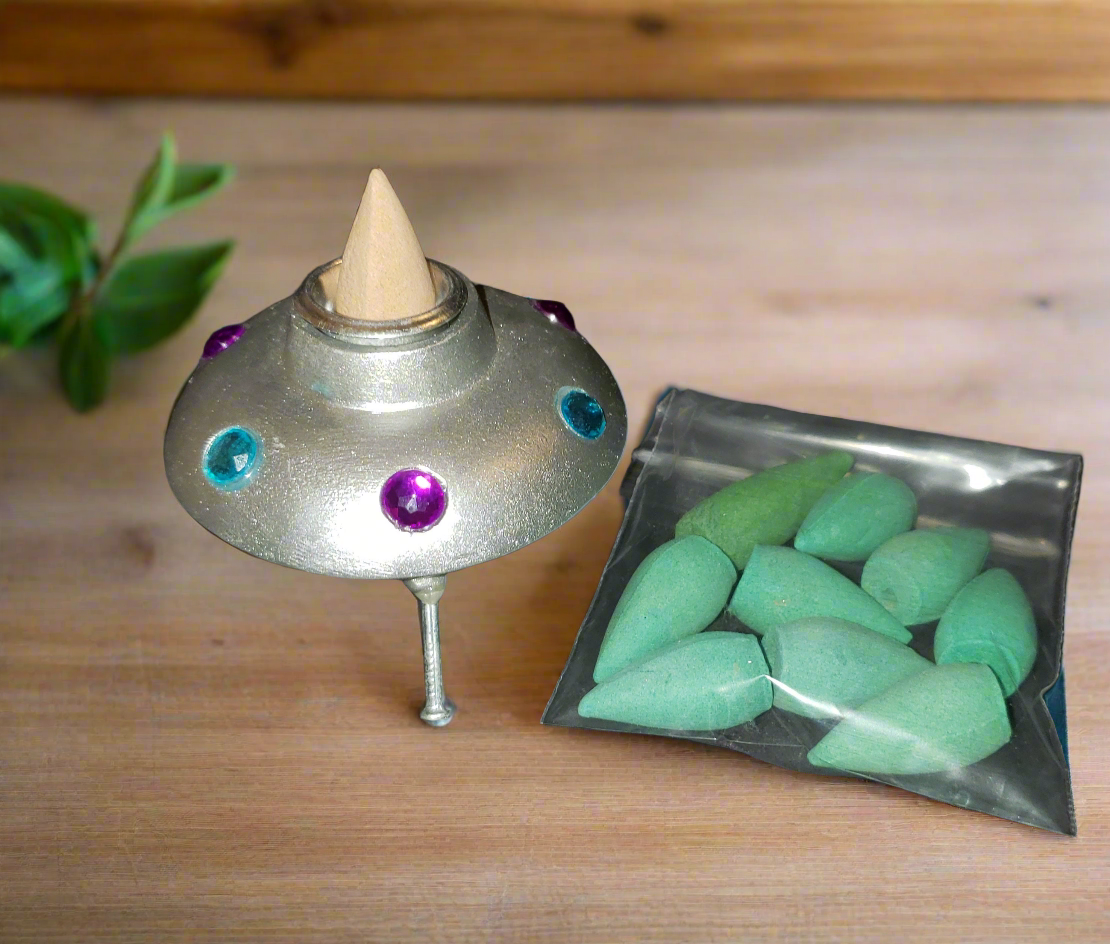 Mini Alien Ship Back Flow Incense Burner