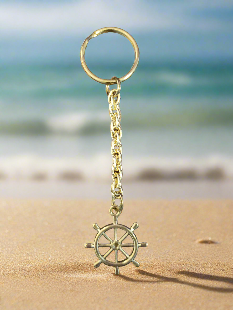 Handmade Keychain with Ship Wheel Charm
