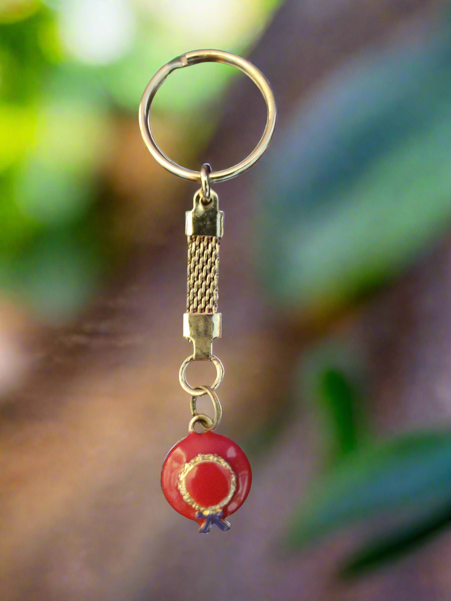 Handmade Keychain with Red Hat Charm