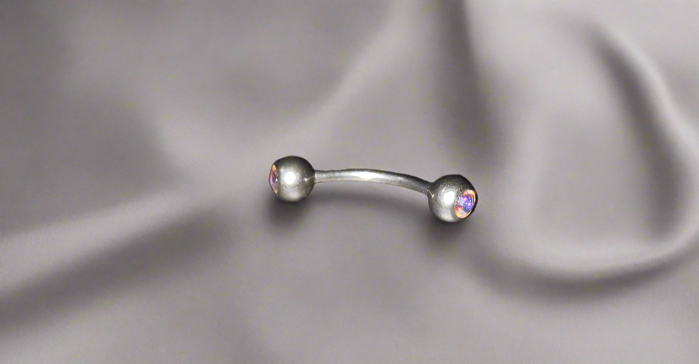 Aurora Clear Crystal Steel Eye Brow Piercing